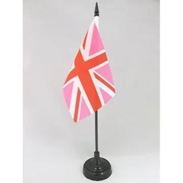 DRAPEAU DE TABLE ROYAUME-UNI ROSE 15x10cm - PETIT DRAPEAUX DE BUREAU ANGLAIS - UK - GRANDE BRETAGNE 10 x 15 cm