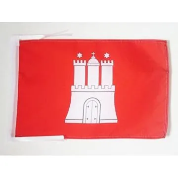 DRAPEAU HAMBOURG 45x30cm - PAVILLON HAMBURG - LAND ALLEMAGNE 30 x 45 cm haute qualité