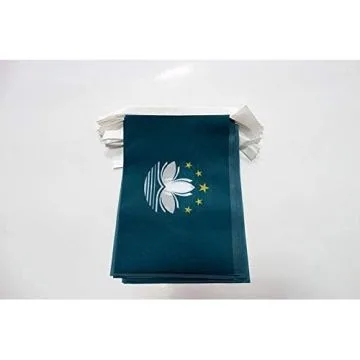 Guirlande 12 mètres 20 Drapeaux Macao 45x30 cm - Drapeau chinois 30 x 45 cm