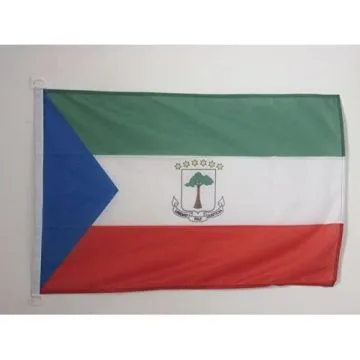 PAVILLON NAUTIQUE GUINÍ?E Í?QUATORIALE 45x30cm - DRAPEAU DE BATEAU Í?QUATO-GUINÍ?EN 30 x 45 cm