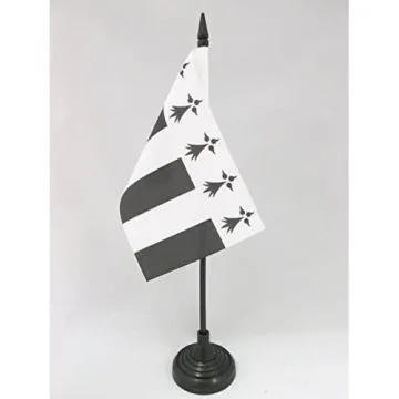 DRAPEAU DE TABLE RENNES 15x10cm - PETIT DRAPEAUX DE BUREAU RENNAIS - BRETAGNE 10 x 15 cm