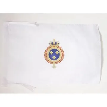 DRAPEAU ROYAUME DE FRANCE RESTAURATION BOURBONIENNE 45x30cm - PAVILLON MONARCHIE FRANÇAISE 1814-1830 30 x 45 cm haute qualité