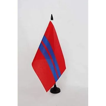 Drapeau de table République socialiste soviétique du Turkménistan 1921-1990 21x14cm - PETIT Drapeaux DE BUREAU de la RSST d\'URSS 14 x 21 cm