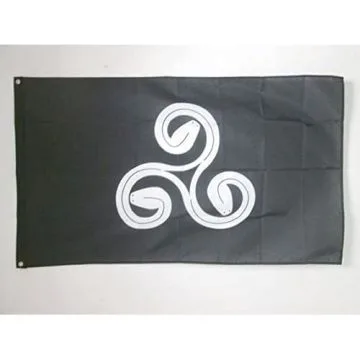 DRAPEAU BRETAGNE TRISKELL TRISERPENT 150x90cm - DRAPEAU TRISKELL BRETON 90 x 150 cm - DRAPEAUX