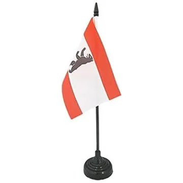 DRAPEAU DE TABLE BERLIN 15x10cm - PETIT DRAPEAUX DE BUREAU BERLINOIS - ALLEMAGNE 10 x 15 cm