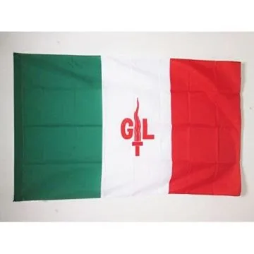 DRAPEAU ITALIE GIUSTIZIA E LIBERTÍ? 150x90cm - DRAPEAU COLONNA ITALIANA 90 x 150 cm Fourreau pour hampe