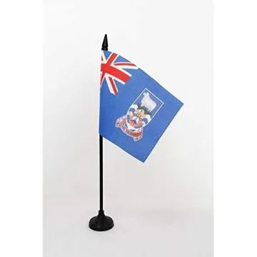DRAPEAU DE TABLE ÎLES MALOUINES 15x10cm - PETIT DRAPEAUX DE BUREAU DES MALOUINES - ROYAUME-UNI 10 x 15 cm