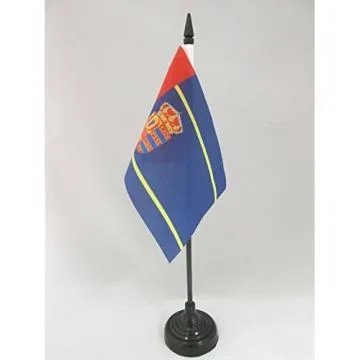DRAPEAU DE TABLE MOSTOLES 15x10cm - PETIT DRAPEAUX DE BUREAU ESPAGNOL - ESPAGNE 10 x 15 cm