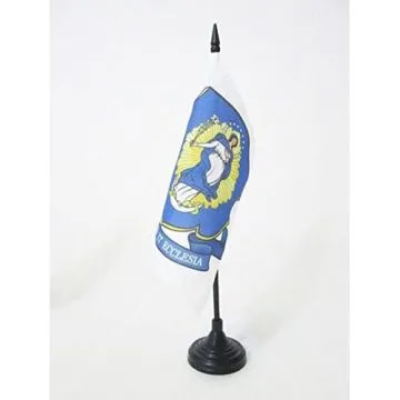 DRAPEAU DE TABLE CONGRÍ?GATION DES PÍ?RES MARIANISTES DE L\'IMMACULÍ?E CONCEPTION DE LA TRÍ?S SAINTE VIERGE MARIE 15x15cm - PETIT DRAPEAUX DE BUREAU MARIANISTES POLONAIS 15 x 15 cm