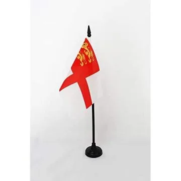DRAPEAU DE TABLE SERCQ 15x10cm - PETIT DRAPEAUX DE BUREAU ÎLE ANGLO-NORMANDE DE SARK 10 x 15 cm