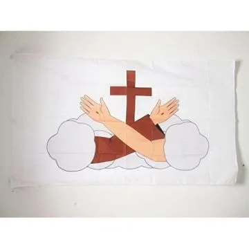 DRAPEAU FRANCISCAINS 150x90cm - DRAPEAU ORDRE DE SAINT FRANÍ?OIS 90 x 150 cm Fourreau pour hampe