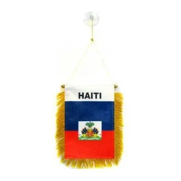 FANION HAÏTI 15x10cm - Mini drapeau HAÏTIEN 10 x 15 cm spécial voiture - Bannière