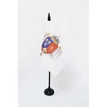 DRAPEAU DE TABLE ARMOIRIES ROYALES HENRI IV 15x10cm - PETIT DRAPEAUX DE BUREAU ARMES DU BON ROI 10 x 15 cm
