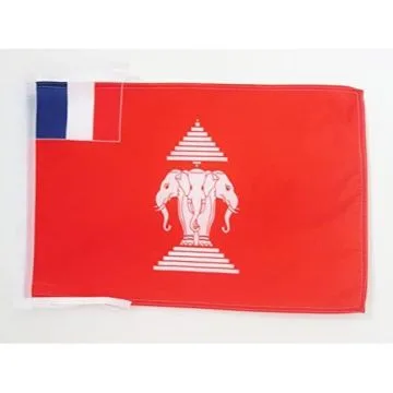 DRAPEAU PROTECTORAT FRANÇAIS DU LAOS 45x30cm - PAVILLON INDOCHINE FRANÇAISE 30 x 45 cm haute qualité