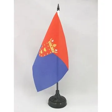 DRAPEAU DE TABLE LANZAROTE 21x14cm - PETIT DRAPEAUX DE BUREAU LANCEROTTE - LAS PALMAS - CANARIES 14 x 21 cm