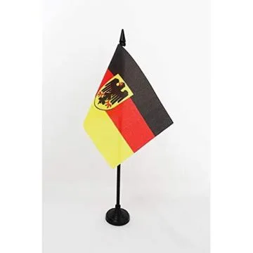 DRAPEAU DE TABLE ALLEMAGNE AVEC AIGLE 15x10cm - PETIT DRAPEAUX DE BUREAU ALLEMAND 10 x 15 cm