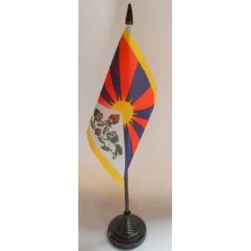 DRAPEAU DE TABLE TIBET 15x10cm - PETIT DRAPEAUX DE BUREAU TIBÉTAIN 10 x 15 cm