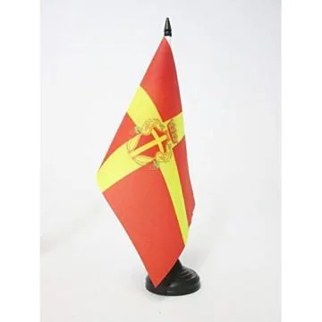 DRAPEAU DE TABLE MESSINE AVEC ARMES 21x14cm - PETIT DRAPEAUX DE BUREAU MESSINA EN SICILE 14 x 21 cm