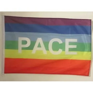 PAVILLON NAUTIQUE PAIX 45x30cm - DRAPEAU DE BATEAU ARC-EN-CIEL - PEACE RAINBOW 30 x 45 cm