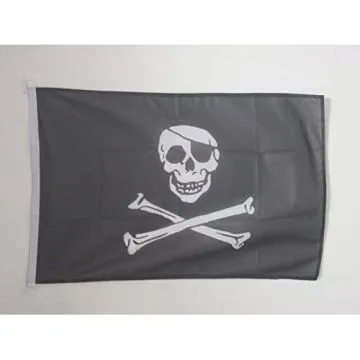 Bandera nautica con calavera 45x30cm - Compra/Venta Banderas naúticas Pirata Cabeza de Muerte 30 x 45 cm con anillos