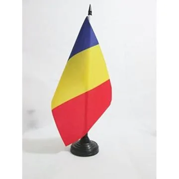 DRAPEAU DE TABLE ANDORRE CIVIL 21x14cm - PETIT DRAPEAUX DE BUREAU ANDORRAN SANS Í?CUSSON 14 x 21 cm