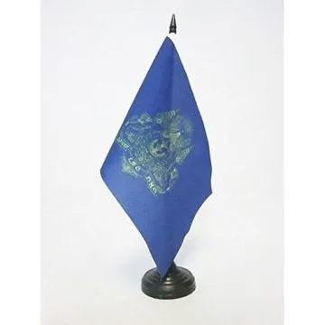 DRAPEAU DE TABLE ETENDARD ROYAL DU CAMBODGE 21x14cm - PETIT DRAPEAUX DE BUREAU ROYAUME CAMBODGIEN 14 x 21 cm