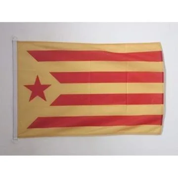 PAVILLON NAUTIQUE CATALOGNE ESTELADA VERMELLA 45x30cm - DRAPEAU DE BATEAU CATALAN INDÍ?PENDENTISTE - CATALUÍ?A GROGA 30 x 45 cm