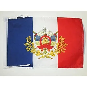 DRAPEAU FRANCE ARMOIRIES 3ÈME RÉPUBLIQUE 45x30cm - PAVILLON FRANÇAIS EMBLÈME 1898 30 x 45 cm haute qualité