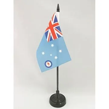 DRAPEAU DE TABLE AUSTRALIE ROYAL AIR FORCE ENSIGN 15x10cm - PETIT DRAPEAUX DE BUREAU FORCE AÉRIENNE ROYALE AUSTRALIENNE 10 x 15 cm