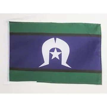 DRAPEAU ILES DU DÉTROIT DE TORRÈS 45x30cm - PAVILLON INDIGÈNE AUSTRALIEN - AUSTRALIE 30 x 45 cm haute qualité