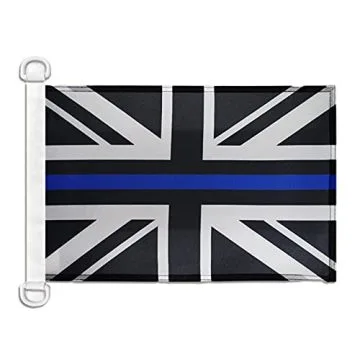Pavillon nautique Royaume-Uni Thin Blue Line 45x30 cm Anneaux Plastiques