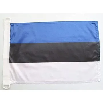 PAVILLON NAUTIQUE ESTONIE 45x30cm - DRAPEAU DE BATEAU ESTONIEN 30 x 45 cm