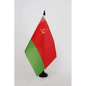 Drapeau de table République socialiste soviétique de Biélorussie 1919-1991 21x14cm - PETIT Drapeaux DE BUREAU de la RSSB d\'URSS 14 x 21 cm