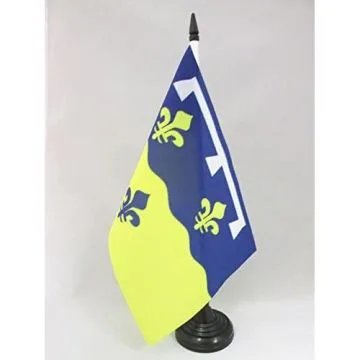 DRAPEAU DE TABLE LOIR-ET-CHER 21x14cm - PETIT DRAPEAUX DE BUREAU DÉPARTEMENT LOIR-ET-CHÉRIEN 14 x 21 cm