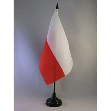 DRAPEAU DE TABLE POLOGNE 22x15cm - GRAND DRAPEAUX DE BUREAU POLONAIS 15 x 22 cm
