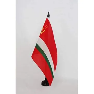 Drapeau de table République socialiste soviétique du Tadjikistan 1929-1990 21x14cm - PETIT Drapeaux DE BUREAU de la RSST d\'URSS 14 x 21 cm
