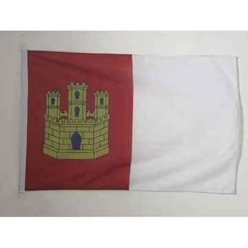 DRAPEAU CASTILLE-LA-MANCHE 90x60cm - DRAPEAU DE CASTILLA LA MANCHA - ESPAGNE 60 x 90 cm Spécial Extérieur - DRAPEAUX