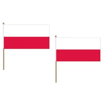 DRAPEAU POLOGNE 45x30cm HAMPE en bois - LOT DE 10 DRAPEAUX POLONAIS 30 x 45 cm