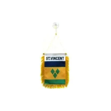 FANION SAINT VINCENT 15x10cm - Mini drapeau SAINT-VINCENTAIS 10 x 15 cm spécial voiture - Bannière
