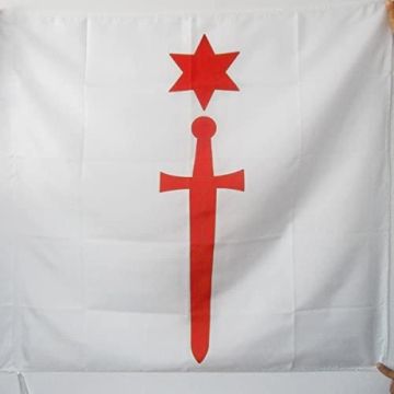 DRAPEAU ORDRE DE DOBRIN 90x90cm - DRAPEAU FRÍ?RES DE DOBRZYN 90 x 90 cm Fourreau pour hampe