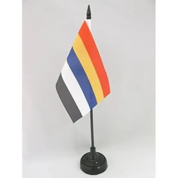 DRAPEAU DE TABLE RÉPUBLIQUE DE CHINE 1912-1928 15x10cm - PETIT DRAPEAUX DE BUREAU CHINOIS - TIBET 10 x 15 cm