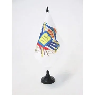 DRAPEAU DE TABLE ARMES MONARCHIE DE JUILLET 1830-1848 15x15cm - PETIT DRAPEAUX DE BUREAU ROYAUME DE FRANCE 15 x 15 cm