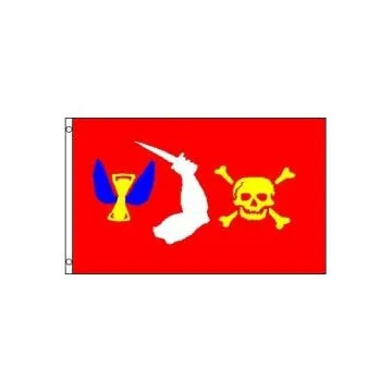 DRAPEAU PIRATE CHRISTOPHER MOODY 150x90cm - DRAPEAU CORSAIRE TÊTE DE MORT 90 x 150 cm - DRAPEAUX