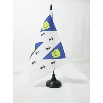 DRAPEAU DE TABLE COMTÍ? DE SHROPSHIRE ANCIEN 21x14cm - PETIT DRAPEAUX DE BUREAU COUNTY OF SALOP - ANGLETERRE 14 x 21 cm