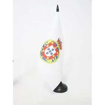 DRAPEAU DE TABLE EMPIRE COLONIAL PORTUGAIS 1415-2002 21x14cm - PETIT DRAPEAUX DE BUREAU PORTUGAL IMPÍ?RIAL 14 x 21 cm