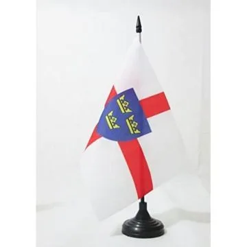 DRAPEAU DE TABLE EST-ANGLIE 21x14cm - PETIT DRAPEAUX DE BUREAU EAST ANGLIA - ANGLETERRE 14 x 21 cm