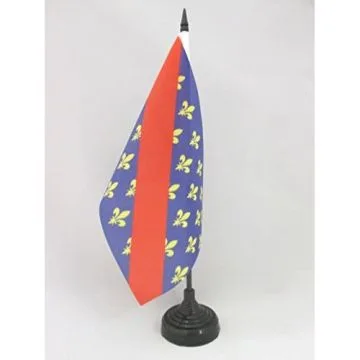 DRAPEAU DE TABLE PROVINCE DU BOURBONNAIS 21x14cm - PETIT DRAPEAUX DE BUREAU DUCHÉ DE BOURBON - FRANCE 14 x 21 cm