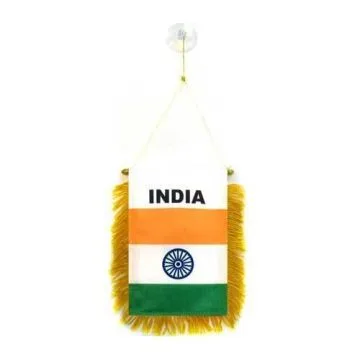 FANION INDE 15x10cm - Mini drapeau INDIEN 10 x 15 cm spécial voiture - Bannière
