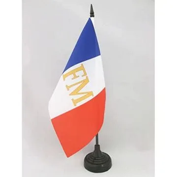 DRAPEAU DE TABLE FRANCE MITTERRAND 21x14cm - PETIT DRAPEAUX DE BUREAU FRANÇAIS 1981 14 x 21 cm