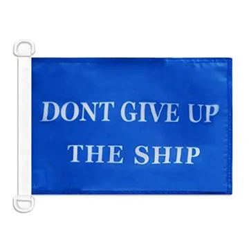 Pavillon nautique Pirate Don't Give Up The Ship 45x30 cm Anneaux Plastiques